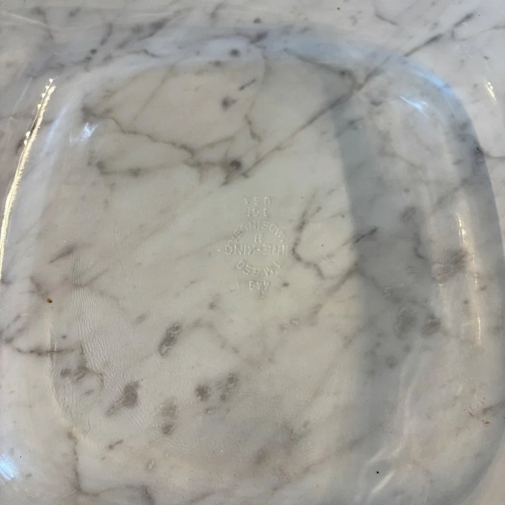 Vintage Fire-King Clear Glass Baking Dish 3QT Square Casserole Pan Made in USA